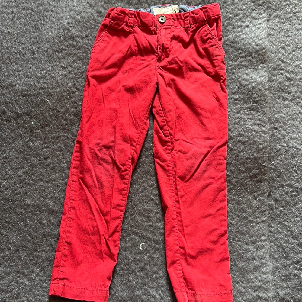 H&M Boys Red Khaki Dress Pants Size 4-5
